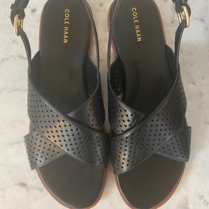 Cole haan Fernanda grand black leather sandal
